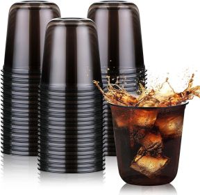 0 Pcs Black Plastic Cups