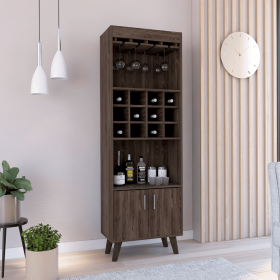 Harvey Bar Double Door Cabinet, Twelve Wine Cubbbies, Two Shelves