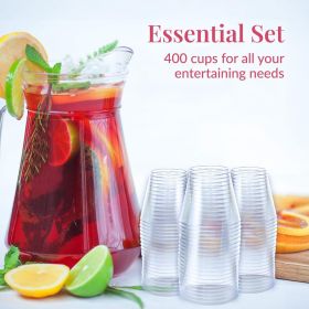 Pack of 400 Small Clear Plastic Cups - 5oz Disposable Cocktail Glasses - Stackable Plastic Party Tumblers for Serving Wine, Champagne, Punch, Sod
