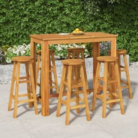 Garden Bar Set Natural Acacia Solid Acacia wood For 6 people