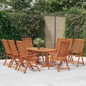 Garden Chair Set of 8 Natural wood Solid eucalyptus wood Standard