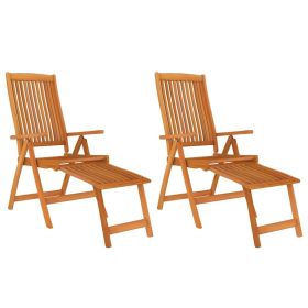 Garden Chair Set of 2 Natural wood finish