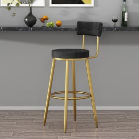 Affordable Luxury Modern Velvet Bar Stools with Upholstery Black