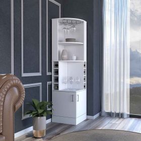 Egina Corner Bar Cabinet, Two External Shelves (Color: White)