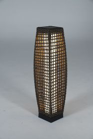 Solar Outdoor Floor Lamp, Lantern Wicker Deck Lights for Garden Decor, 1 Piece (Color: Dark Brown)